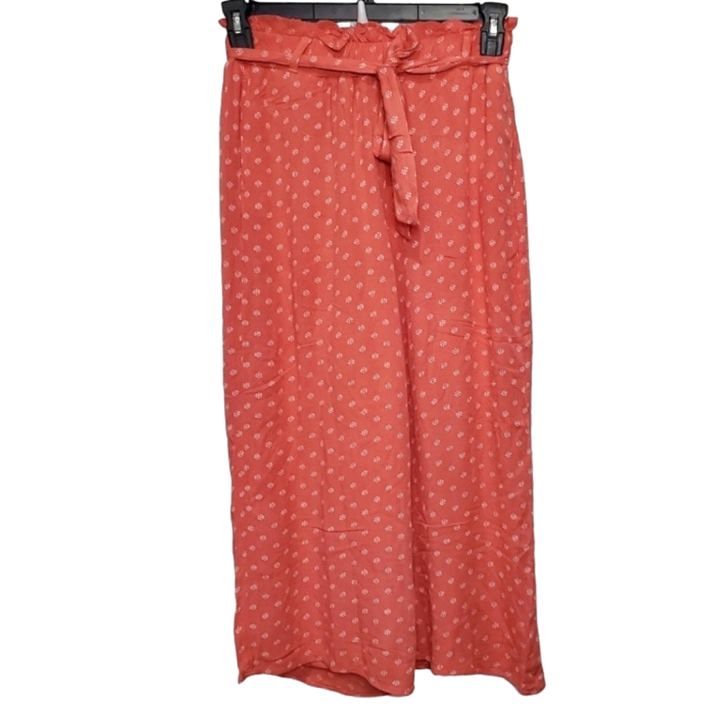 Hollister Ultra High-Rise Orange Floral Print  Wide Leg  Capri Size XS